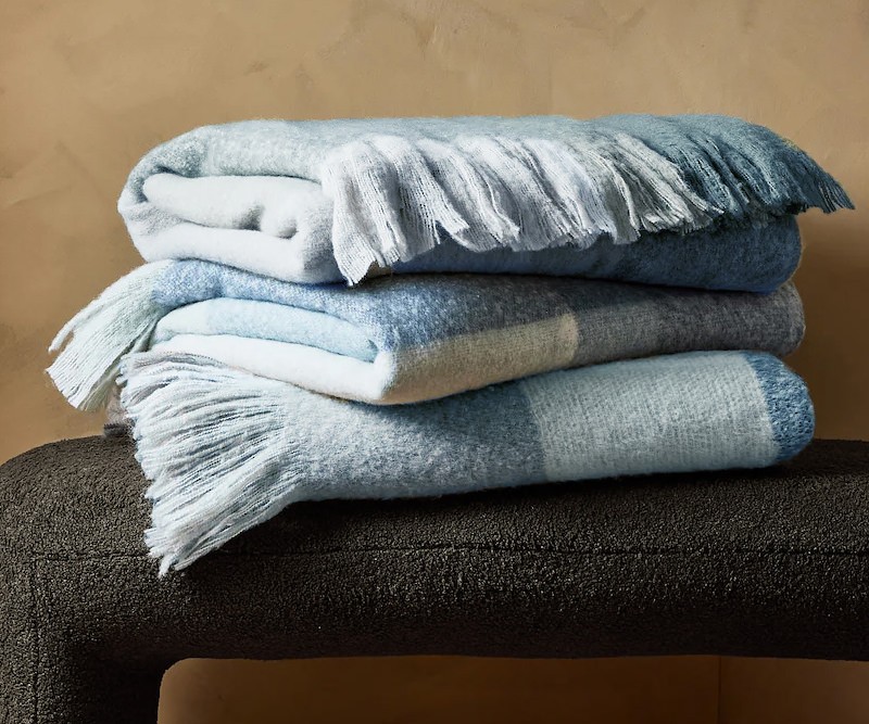 Stanhope Blue Check Throw