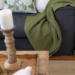 Jarah Olive Green Throw Blanket