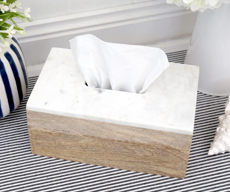 White Ceramic Tissue Box Cover