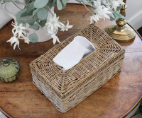 Farmhouse Rattan Tissue Box Cover