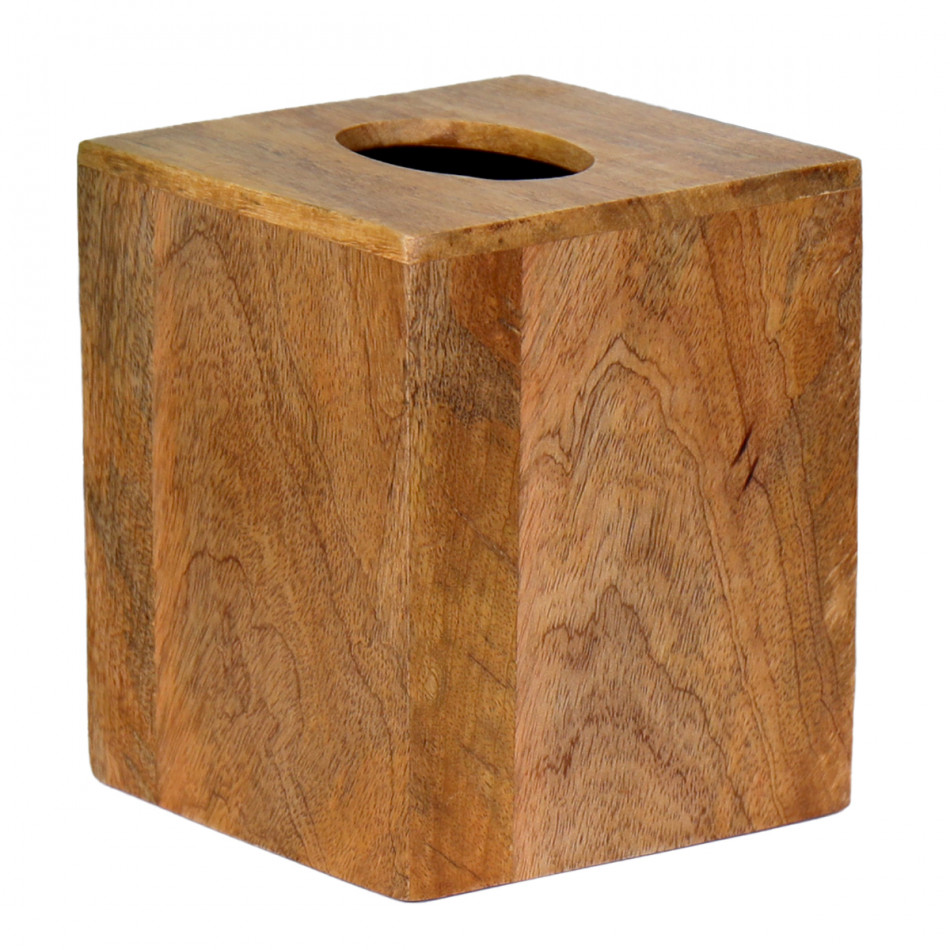 Carew Mango Wood Tissue Box Cover, shown as a standalone product for clear identification