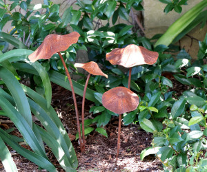 Set 3 Maya Mushroom Garden Stakes