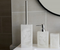 Parker White Resin Toilet Brush Holder