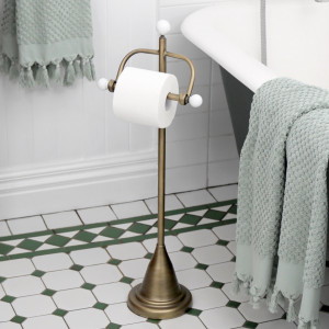 Kingsley Toilet Roll Holder Antique Gold, decorative home accessory