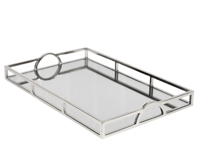 Arlington Silver Mirror Tray Large Arlington Silver Mirror Tray Large, Rectangle Silver Mirror Tray