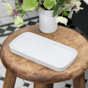 Louisa Beaded White Vanity Tray, decorative tableware
