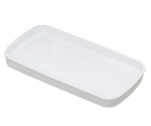 Louisa Beaded White Vanity Tray