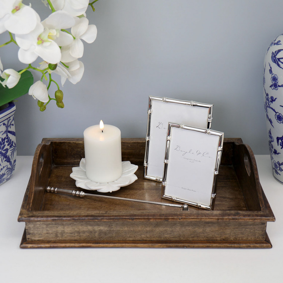 Belle Dark Wood Tray - Medium, a tabletop piece for serving or decorative display