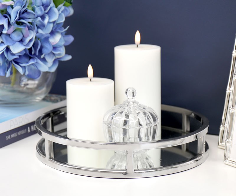 Audrey Deco Round Mirror Tray