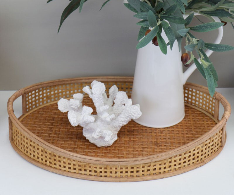 Columbia Oval Rattan Tray - Natural