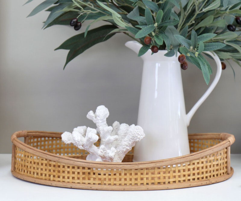 Columbia Oval Rattan Tray - Natural