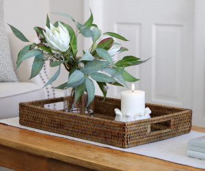 Langkawi Brown Rattan Tray - Large