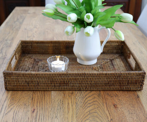 Langkawi Brown Rattan Tray - Large
