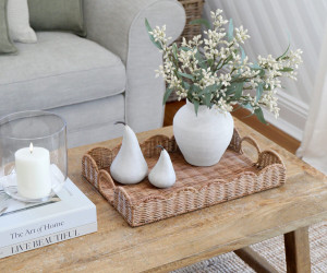 Swanley Scalloped Rattan Tray - Rectangle