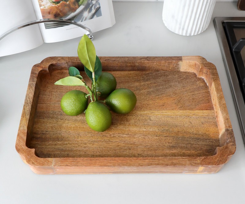 Penrose Wood Tray Scalloped Corners