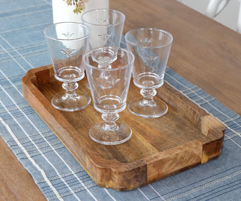 Penrose Wood Tray Scalloped Corners