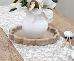 Florence Whitewash Wood Tray - Round