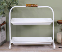 Croft White 2-Tier Tray Stand