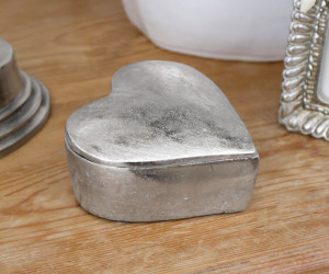 Amour Silver Heart Trinket Box