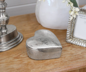 Amour Silver Heart Trinket Box