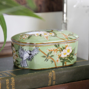 Morningside Green Blossom Trinket Box, shown as a standalone product for clear identification