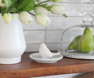 Serenity White Bird Trinket Dish, designed for practical dining use with an ornamental presentation