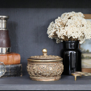 Alexandra Antique Gold Trinket Box, shown as a standalone product for clear identification