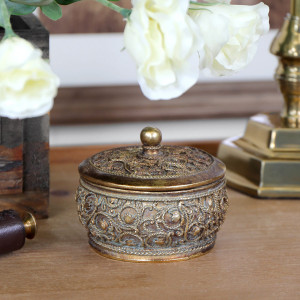 Alexandra Antique Gold Trinket Box, presented as a standalone item for straightforward product identification