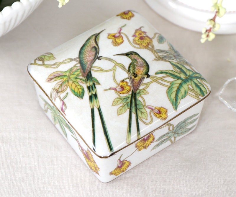 Emerald Hummingbird Trinket Box