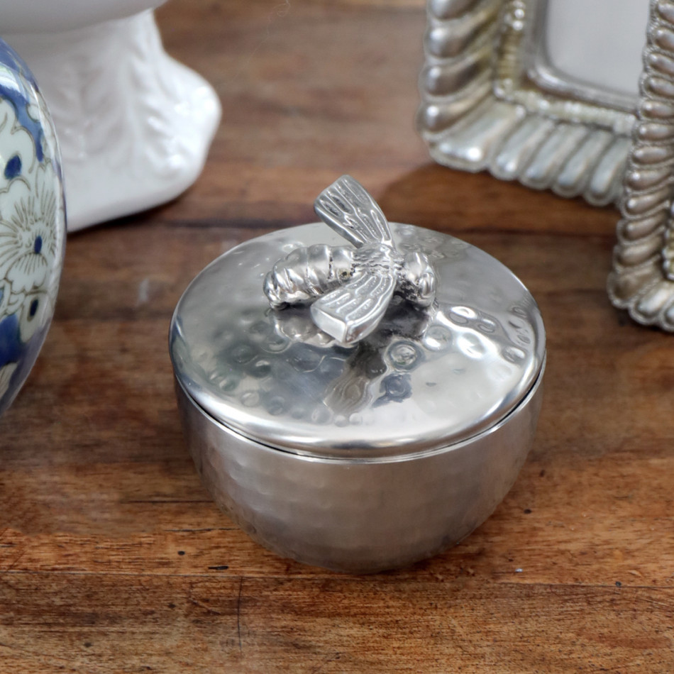 Lorenzo Silver Bee Trinket Box, decorative lighting accessory