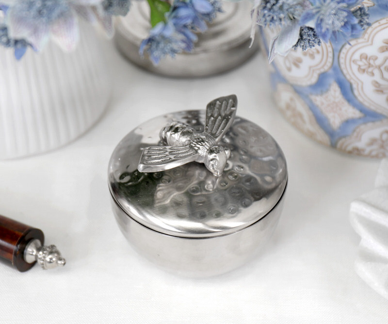 Lorenzo Silver Bee Trinket Box