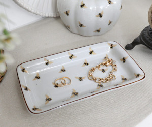 Jardin Gold Bees Trinket Dish