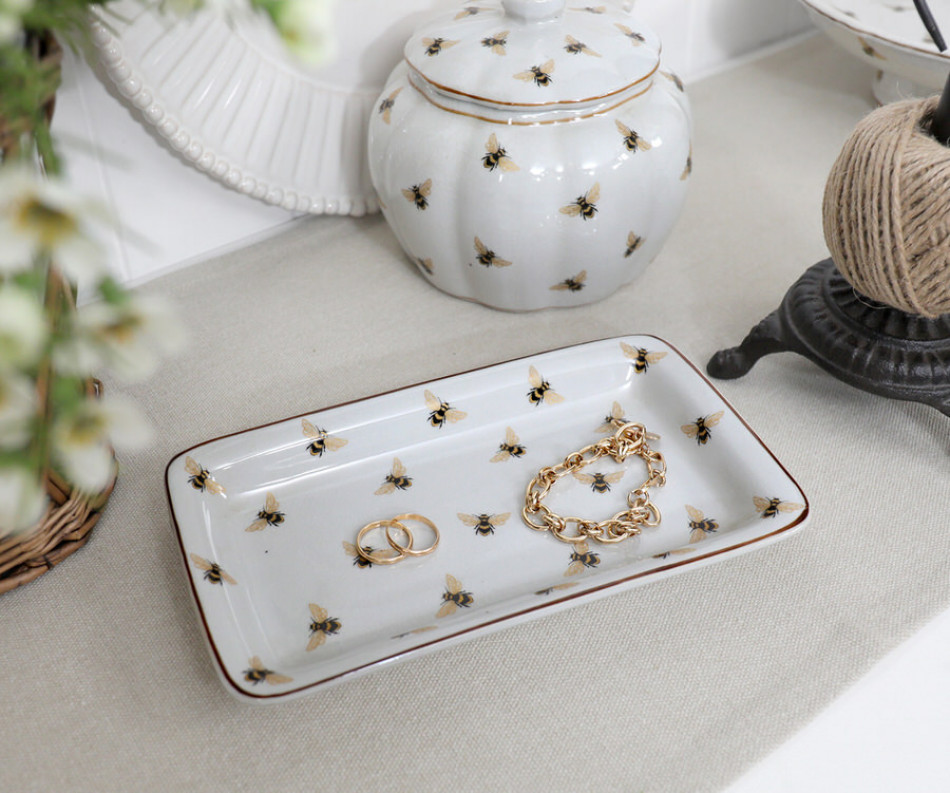 Jardin Gold Bees Trinket Dish