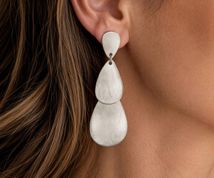 Carolina Silver Statement Drop Earrings, a jewellery piece designed as a decorative personal accessory