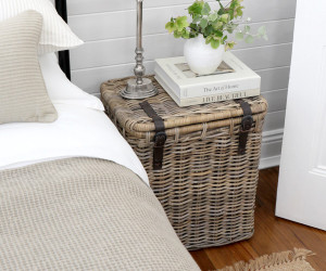 Henri Rattan Strap Side Table Trunk / Laundry Basket - Large