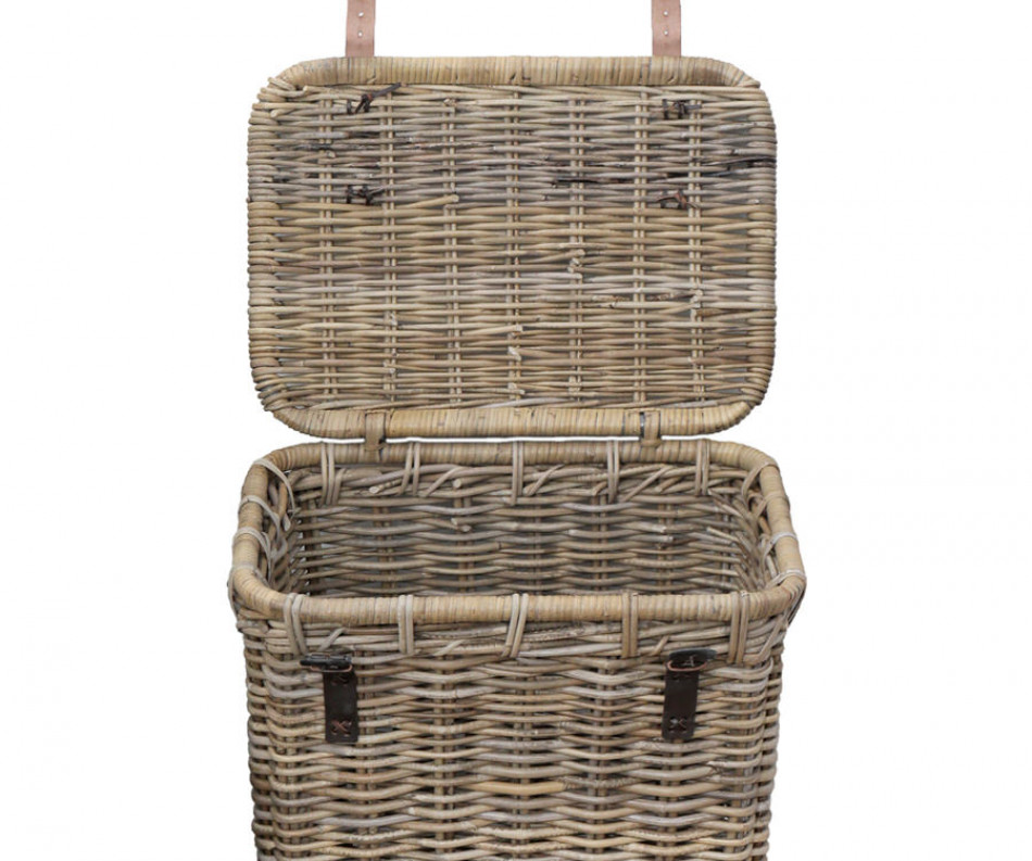 Henri Rattan Strap Side Table Trunk / Laundry Basket - Large