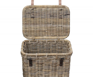Henri Rattan Strap Side Table Trunk / Laundry Basket - Large