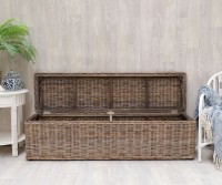 St Alban Long Rattan Trunk Antique Grey