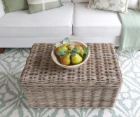 Oliver Rattan Storage Trunk - Blanket Box Antique Grey