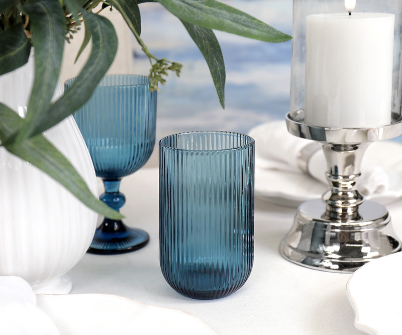 Set 4 Brittany Blue Highball Tumblers