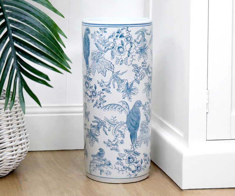 Montclair Blue & White Ceramic Umbrella Holder
