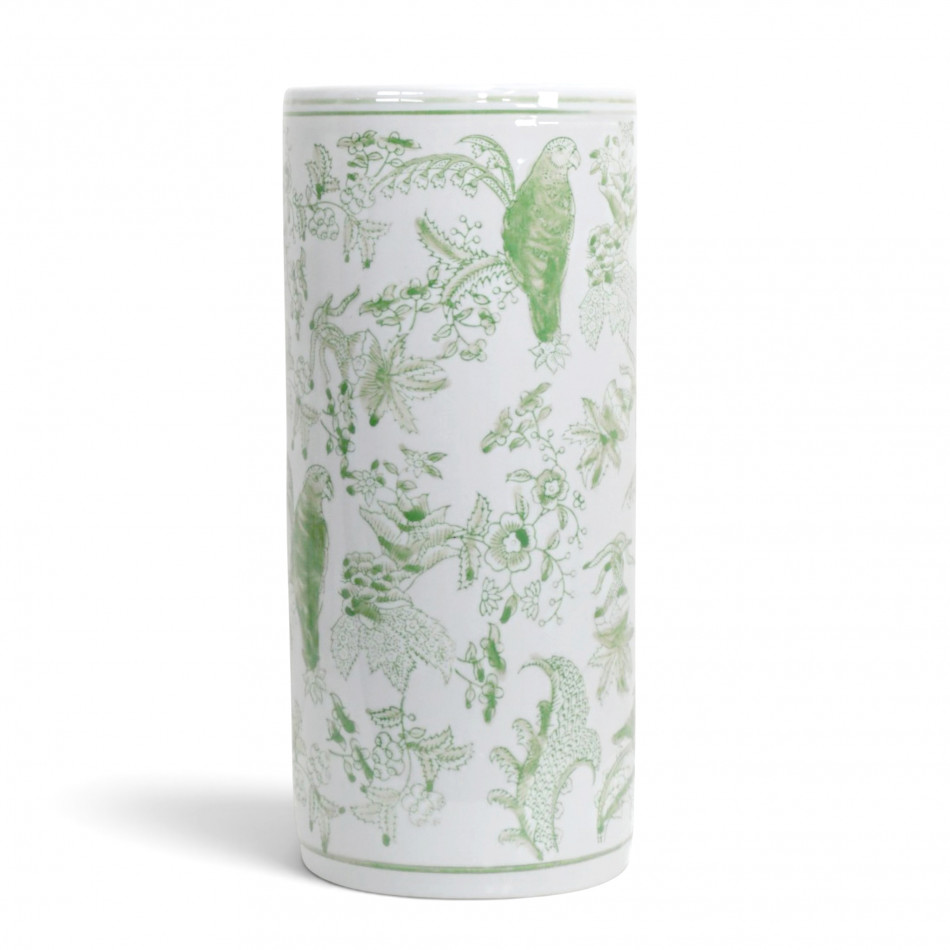 Montclair Green & White Ceramic Umbrella Holder