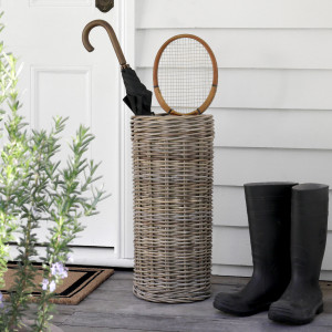 Wimbledon Rattan Umbrella Holder, woven storage basket
