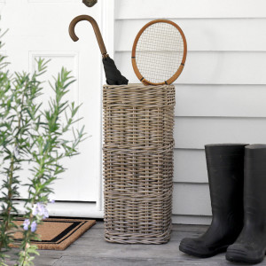 Paddington Rattan Umbrella Holder - Square, a functional fitting for displaying, holding or organising household items