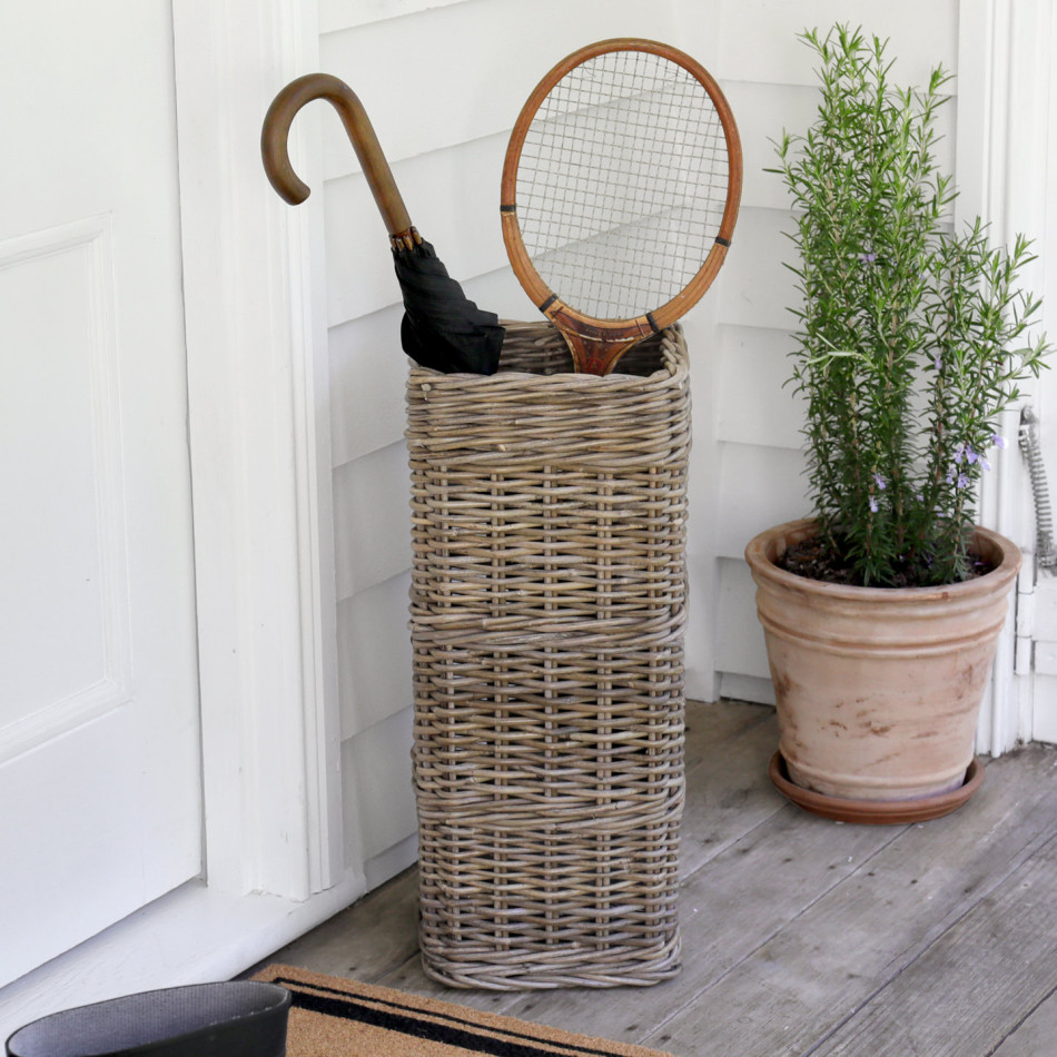Paddington Rattan Umbrella Holder - Square, a functional household accessory for display or organisation