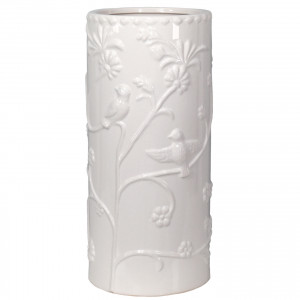 White Rosemont Embossed Ceramic Umbrella Holder, a functional fitting for displaying, holding or organising household items