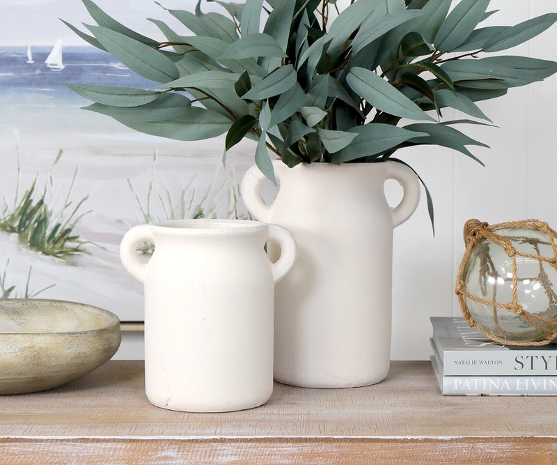 Sutton White Terracotta Vase - Tall