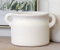 Sutton White Terracotta Pot - Short