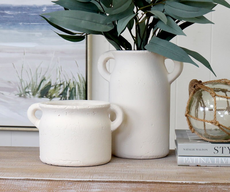 Sutton White Terracotta Pot - Short