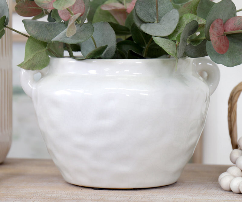 Large San Antonio White Urn Planter